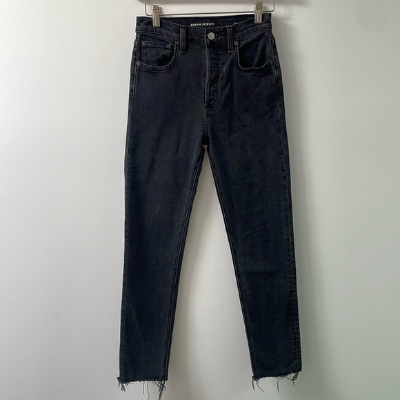 Denim Forum Aritzia the Yoko high rise slim black eyeliner washed out black 24 - Picture 1 of 10